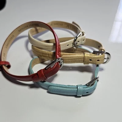 Reliquia Correa de Reloj de Cuero Repujado Rojo Azul Claro Tostado Crema 4 Total ZR33645 Foto 1 de 4