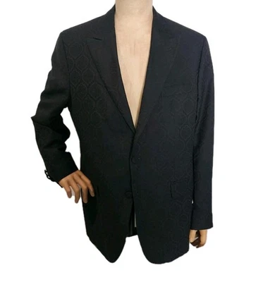 Casaco ETRO Milano Blazer Itália 58 (EUA 48) Preto Jacquard Paisley - Atual 2023 - Imagem 1 de 4