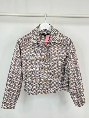 CENTRAL PARK WEST Tweed Cropped Preppy Classic Size S Multi-color Women Jacket - Image 1 of 4