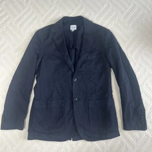 Chaqueta Sunspel Para Hombre Blazer Extra Pequeña Azul Marino Lino Botón Tareas Oi Polloi - Imagen 1 de 9