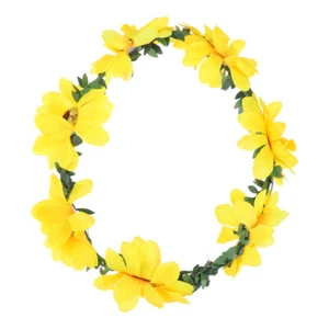 Wedding Wreath Women Headband Sunflower Hairpieces Sunflower Hair Accessories - Imagen 1 de 12