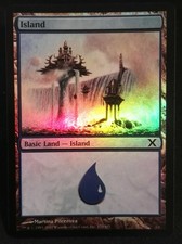 MTG 1x Foil ISLAND (370) Tenth 10th Edition (LP)