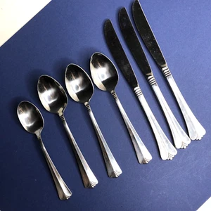 Stanley Roberts Rogers Victory SPOON KNIFE Lot 7 Piece Dinner Stainless Flatware - Picture 1 of 11
