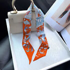 Pure Twill Silk Scarf Ribbon Animal Clouds Print Slim Headband Bag Tie 85*5cm