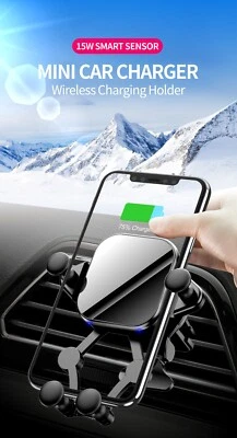 Techno S Fast Qi Wireless Gravity Linkage Air Vent Car Phone Charger - Image 1 of 4