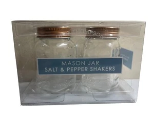 Olde Thompson Mason Jar Salt Pepper Shaker Kitchen Set Copper & Glass 3.5" New - Picture 1 of 3