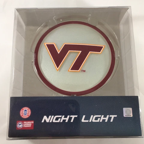 Virginia Tech Hokies Logo Glass Night Light NCAA VT Cover