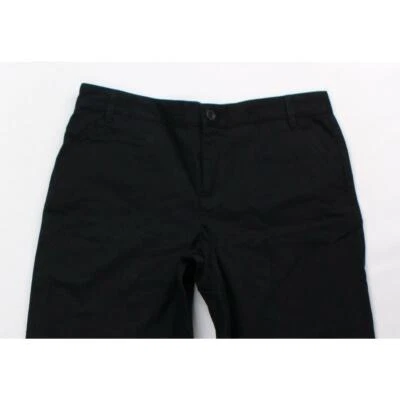 Pantalones cortos básicos American Living para mujer 4 bolsillos frente plano negros de moda Foto 1 de 3