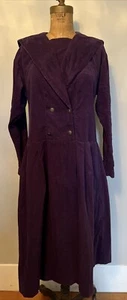 Vintage 80’s Laura Ashley Dress Womens Purple Corduroy Cottagecore Sailor SZ 8 - Picture 1 of 17