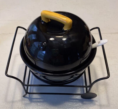 Pier One Imports BBQ Dip o condimento cuenco plato para servir con cuchara muy lindo Foto 1 de 4