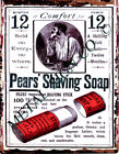 PEARS SHAVING SOAP Metal wall sign bathroom art barber outdoor plaque (6x8in)