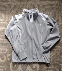 Mountain Hardwear Women Large Jacket  Fleece Full Zip Pockets Outdoor Grey Whit - Picture 1 of 13