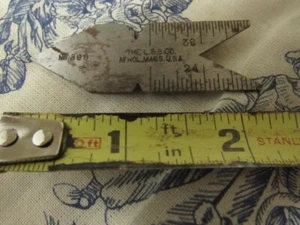 Vtg. L. S. S. Co. Athol, Mass. Small Arrow Shaped Angle 60 Degrees Metal Ruler - Picture 1 of 3