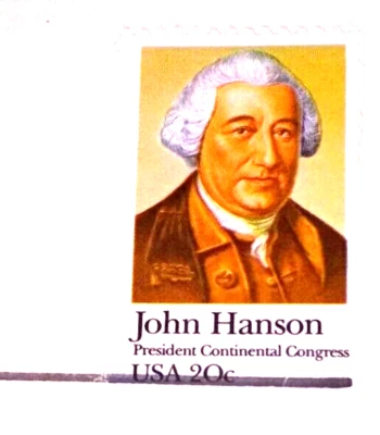 约翰·汉森 - 大陆会议主席 - 1981 年 22 克拉金色复制品邮票 — 第 1/4 张图片