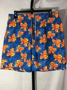 BUGATCHI MEN'S GRAPHIC SWIM TRUNKS BOARD SHORTS BOTTOMS BLUE LARGE NEW! $129 - Picture 1 of 6