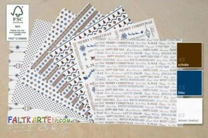 Designpapier 12x12" 220gr "Winter Wonderland" in blau/schoko - Bild 1 von 1