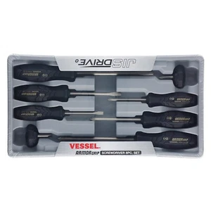 Vessel 8pc JIS Screwdriver Set Armor Grip 550A8PTU Like Phillips Slotted Drive - Picture 1 of 5