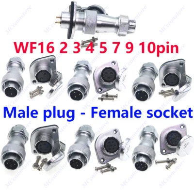 Weipu WF16 2-10 pin IP67 Panel Mount Plug and Socket,Automotive Cable Connector - Image 1 of 4