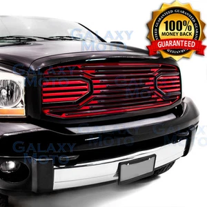 Big Horn Black+Red Packaged Grille+Shell for 06-08 Dodge Ram 1500+2500+3500  - Picture 1 of 3