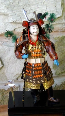 ANTIQUE JAPANESE SAMURAI MUSHA NINGUO WARRIOR DOLL FROM SEATTLE ART DOLL MUSEUM - Image 1 of 4