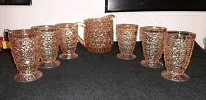 Vintage Small Carnival Glass Pitcher And Tumbler Set - Picture 1 of 12