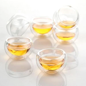 Heat Resistant Tea Cups Espresso Coffee Cups Mini Glass Cup Kungfu Teacup - Picture 1 of 12