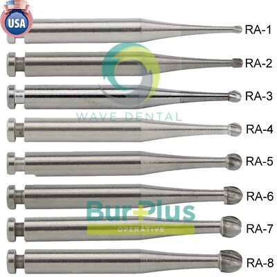 WAVE Dental Round Latch Carbide Bur RA 1 2 3 4 5 6 7 8 Midwest LA For Slow Speed - Image 1 of 4