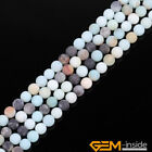 Natural Stone Amazonite Quartz Frosted Round Beads 15" 4mm 6mm 8mm 10mm 12mm Au