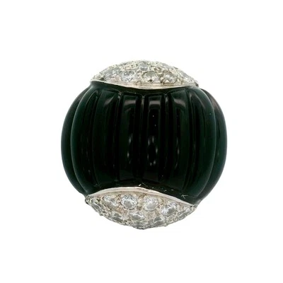 Anel de coquetel de ouro branco 18K com diamante ônix preto - Imagem 1 de 4