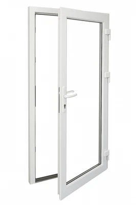 Kunststoff Eingangstür Nebentür Glastür Ladentür Tür Klarglas innenöffnend weiß - Bild 1 von 4