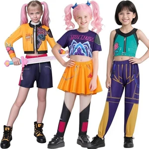 KPop Dämonenjäger Rumi Mira Zoey Cosplay Kostüm Set Mädchen Kinder Halloween Kleid - Bild 1 von 15
