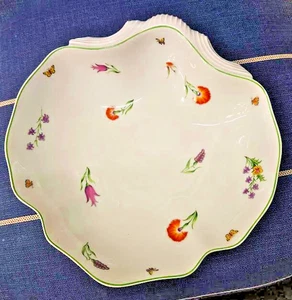 Tiffany Garden Shell Elegant Floral Serving Bowl by Limoges, France 10" - Picture 1 of 7