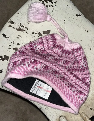 Gorro Columbia Talla Única Mezcla Lana Nórdica Forrado con Borla, Rosa Foto 1 de 4