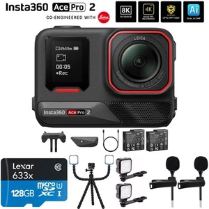 Insta360 Ace Pro 2 8K Waterproof Action Camera Dual Battery + Accessories Bundle - Picture 1 of 12
