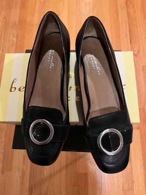 Sapatos Mocassim Feminino Bettye Muller Garbo Couro Preto 10 M Usado - Imagem 1 de 4