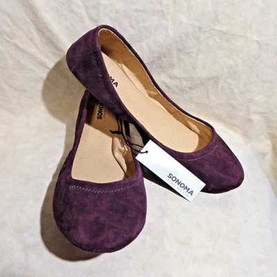 🩰 Классические балетки Sonoma размер 7,5 М глубокое красное вино кожа замша; детали - Изображение 1 из 4
