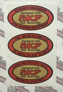 SKF bearing decal 1930's Craftsman, 3 Version others 2-1/2" 3 for 1 reproduction - Bild 1 von 2