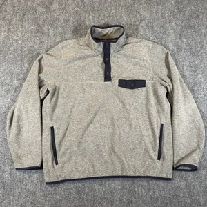 Eddie Bauer Men's XL Fleece Sweater T-Snap Pullover Gray Blue Long Sleeve EUC - Picture 1 of 10