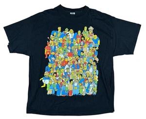 VTG 2002 The Simpsons Springfield Character Group Photo Graphic T-Shirt Mens 2XL - Picture 1 of 5