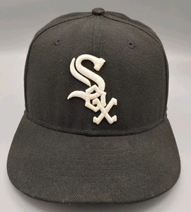 Chicago White Sox Mütze nicht verstellbar 7-1/4 schwarz weiß MLB New Era 59Fifty Authentic Co - Bild 1 von 14