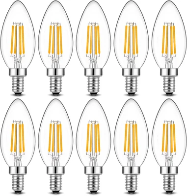 B11 E12 LED Candelabra Bulbs 40W Equivalent, 4W Dimmable Candle Light Bulbs, 270 - Image 1 of 4