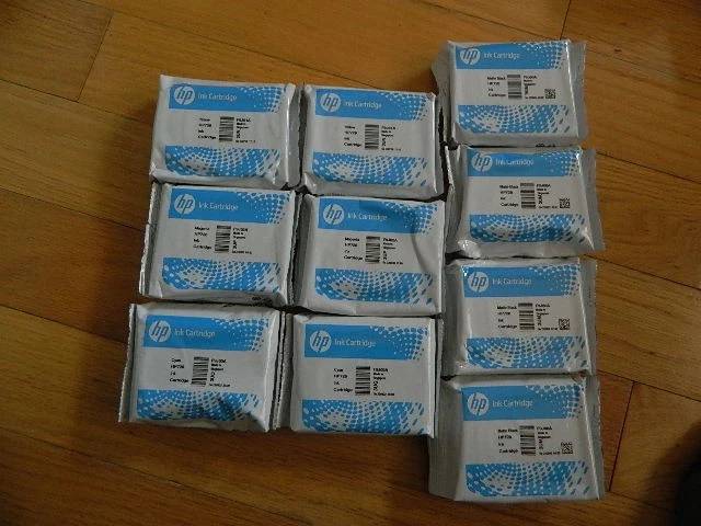 2024 GENUINE LOT 10 HP 728 Cartridges CYMK F9J60A-F9J63A DesignJet T730 T830 NEW - Image 1 of 1