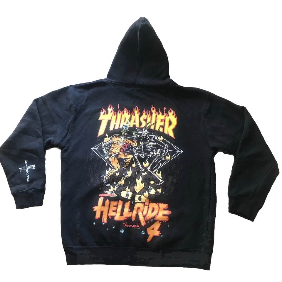 Толстовка с капюшоном Thrasher Diamond Supply эксклюзивная Hellride 4 Halloween Bash  - Изображение 1 из 4