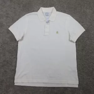 Brooks Brothers Polo Shirt Mens Large Off White Golden Fleece Sheep Logo Pique - Picture 1 of 11