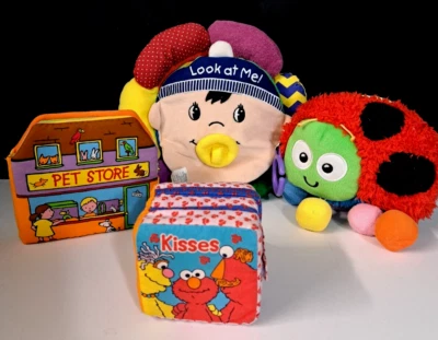 Лот 4 разнообразные мягкие ткани интерактивные ребенка ясельного возраста цветной обучения истории книги - Изображение 1 из 4