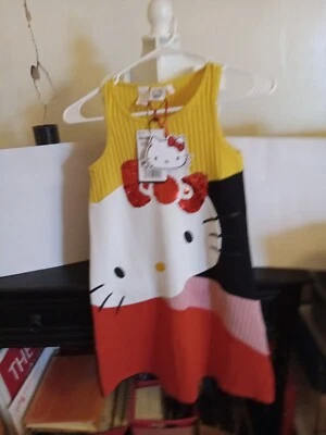 HELLO KITTY DRESS with RED SEQUIN BOW that switches to a SILVER SEQUIN BOW - Image 1 of 4