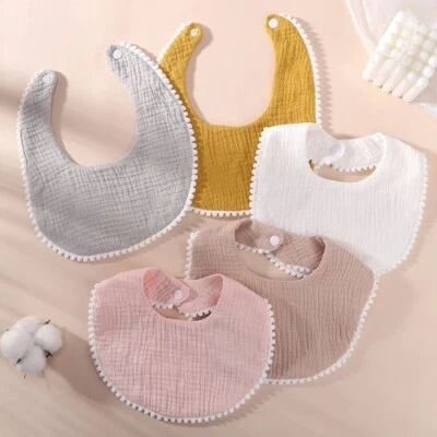 Cotton Newborn Bib Muslin Saliva Towel INS Feeding Burp Cloth  for Girl Boy - image 1 of 4