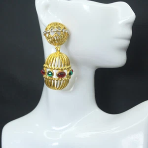 Pendientes vintage retro linterna ovalados - Imagen 1 de 3