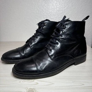To Boot New York Adam Derrick 10.5 Bondfield Black Leather Lace Up Boot - Picture 1 of 15