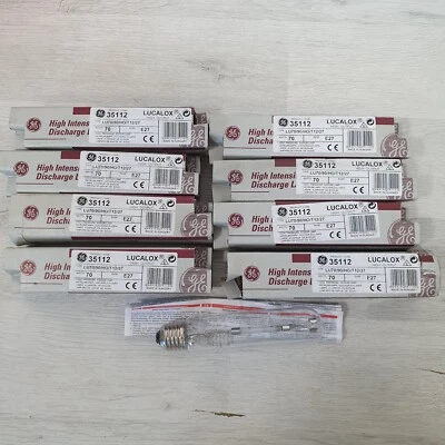 8 x GE 35112 Lucalox LU70/90/HO/T12/27  70W E27 Sodium Lamp  - S79 - Image 1 of 4